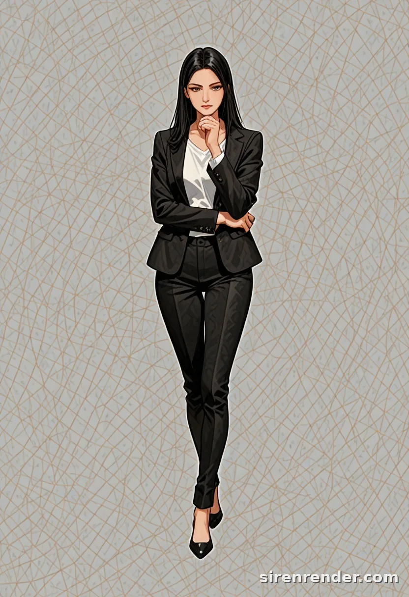 WAI-Illustrious render with the tag hand on own chin, seed 1002