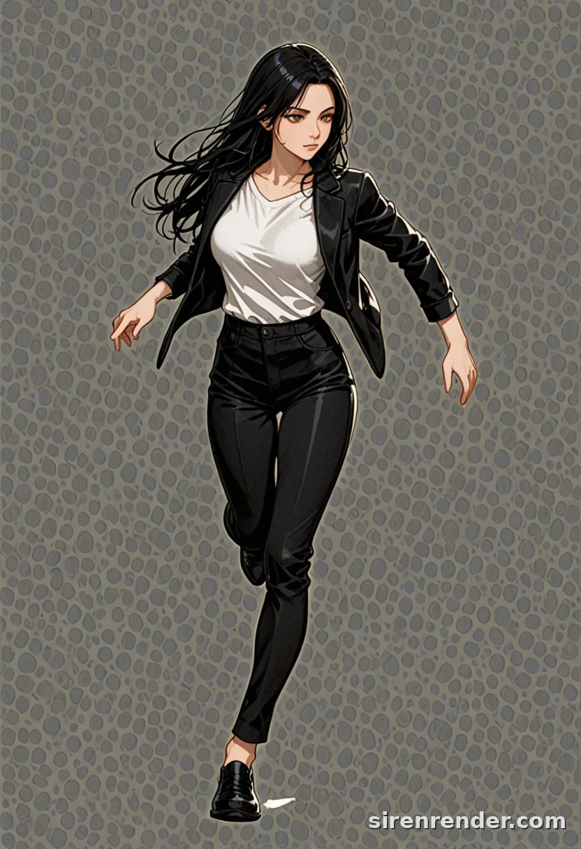 WAI-Illustrious render with the tag running, seed 1001