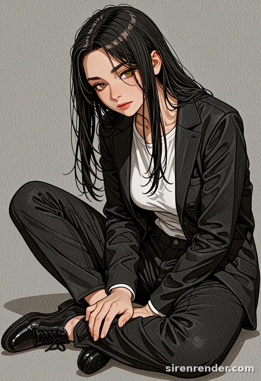 WAI-Illustrious render with the tag sitting, seed 1001